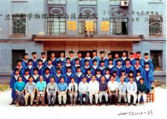 2000届金沙js1005线路半导体器件与微电子学专业毕业留影